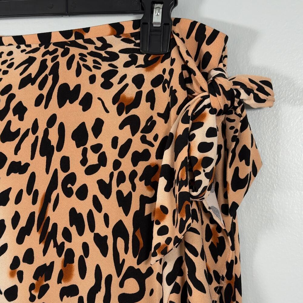 Y2K ECI Leopard Wrap Skirt Ruffle Hem Midi Animal Print Trend Mob Wife Aesthetic - Picture 6 of 6